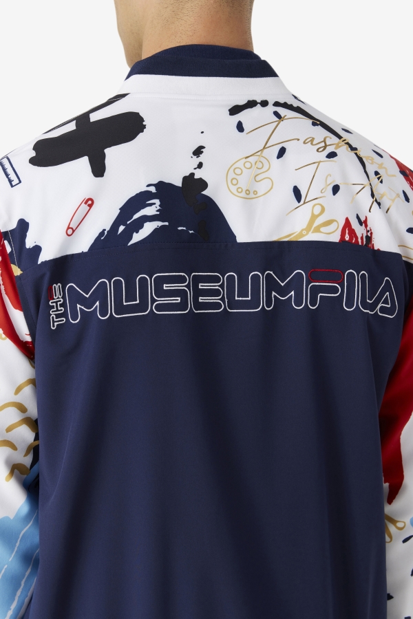 FILA x The Museum Printed Track Jacket Peacoat-White-Red Fila