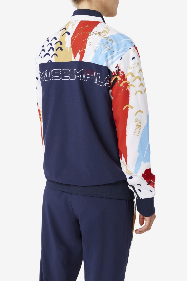 FILA x The Museum Printed Track Jacket Peacoat-White-Red Fila