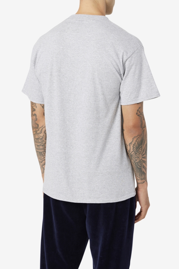 Fila Grey Heather-Navy-Red Men\'s Logo Tee