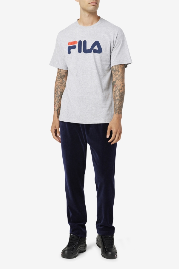 Fila Grey Heather-Navy-Red Men\'s Logo Tee