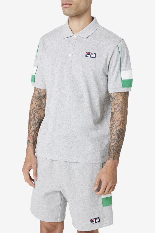 Fila Coda Polo Light Grey-Jelly Bean-White