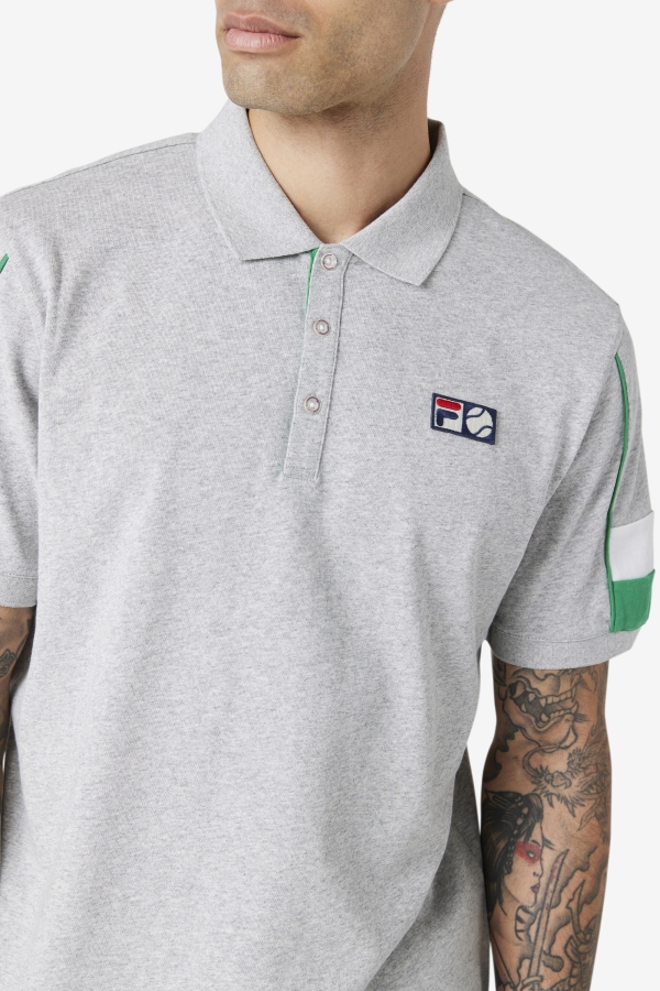 Fila Coda Polo Light Grey-Jelly Bean-White