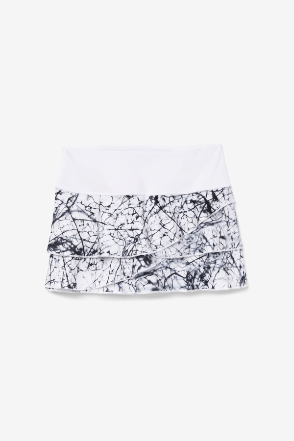 Marble Print-White Fila Pickleball Tiered Printed Skort