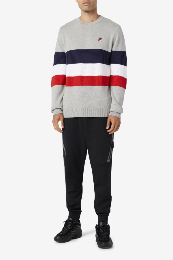 Light Grey Marl-Peacoat-White Fila Willkie Sweater