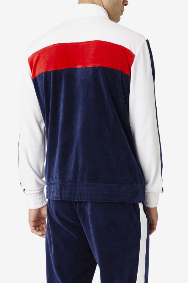 Fila Brice Velour Jacket Navy-White-Red