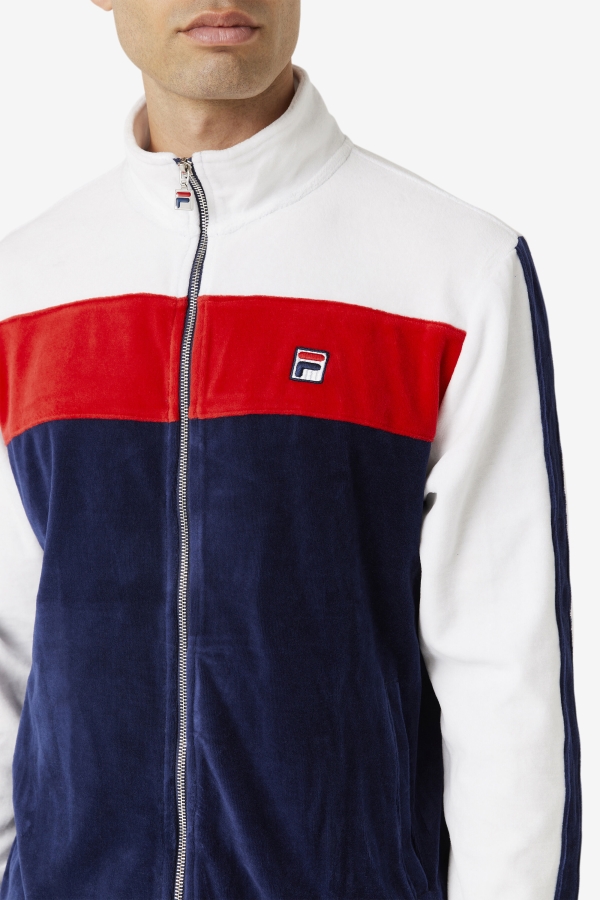 Fila Brice Velour Jacket Navy-White-Red