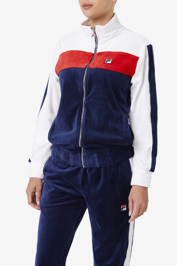 Fila Brice Velour Jacket Navy-White-Red
