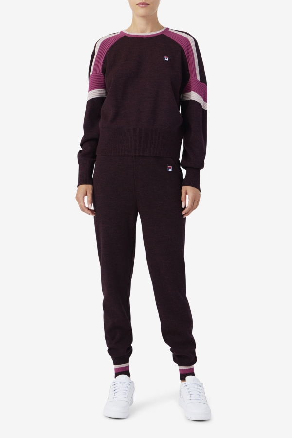 Fila Frankie Knit Pant Grape Wine-Rouge-Potpourri