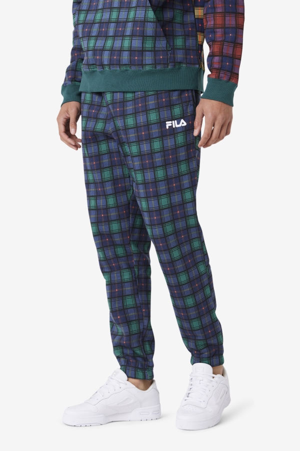 Fila Dorm Plaid Jogger June Bug-Rhubarb-Navy