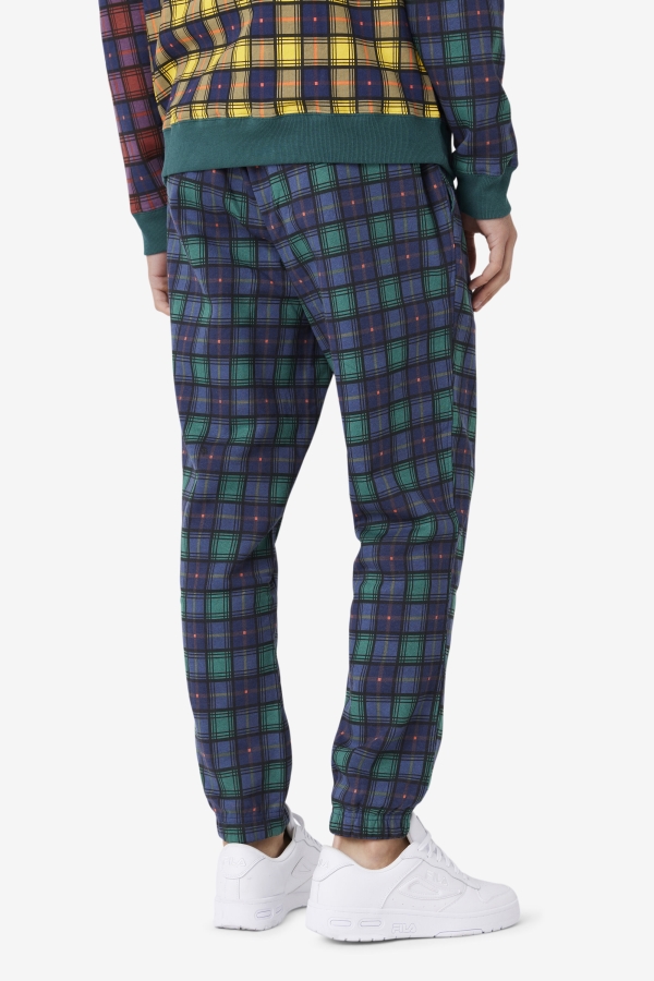 Fila Dorm Plaid Jogger June Bug-Rhubarb-Navy