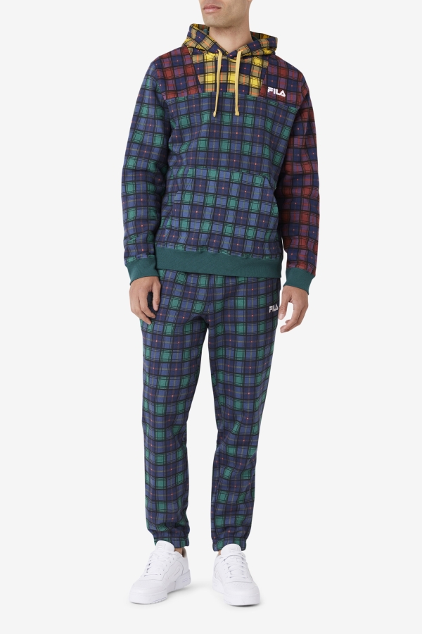 Fila Dorm Plaid Jogger June Bug-Rhubarb-Navy