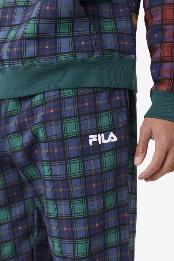 Fila Dorm Plaid Jogger June Bug-Rhubarb-Navy
