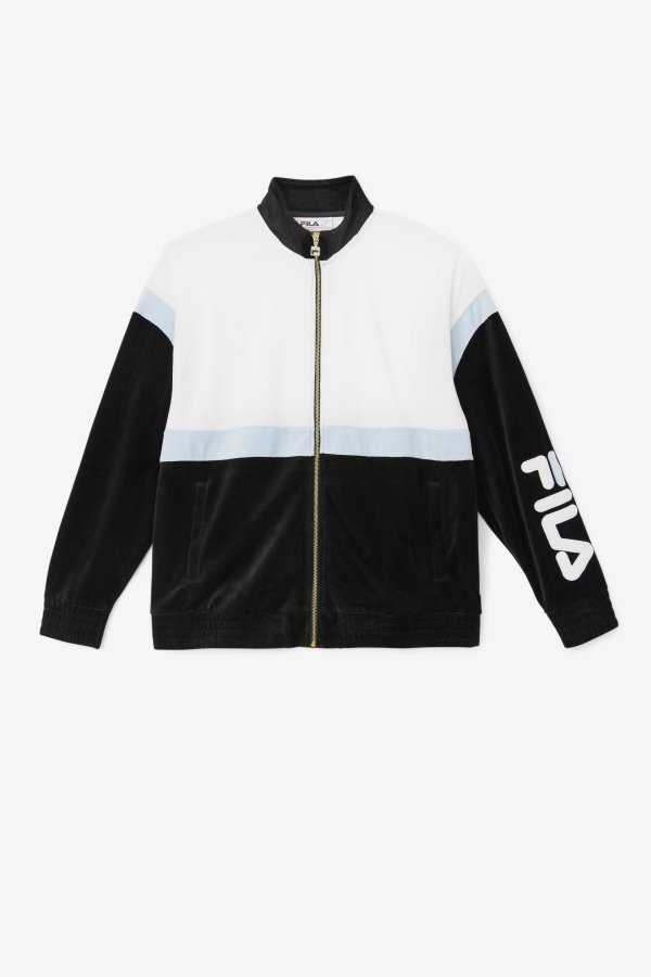 Black-White-Skyway Fila Mansur Velour Jacket