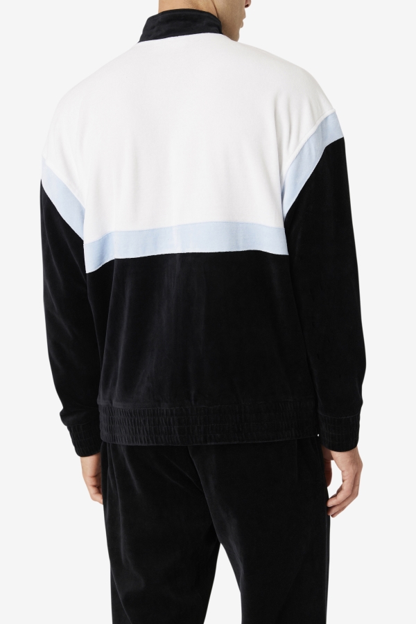 Black-White-Skyway Fila Mansur Velour Jacket