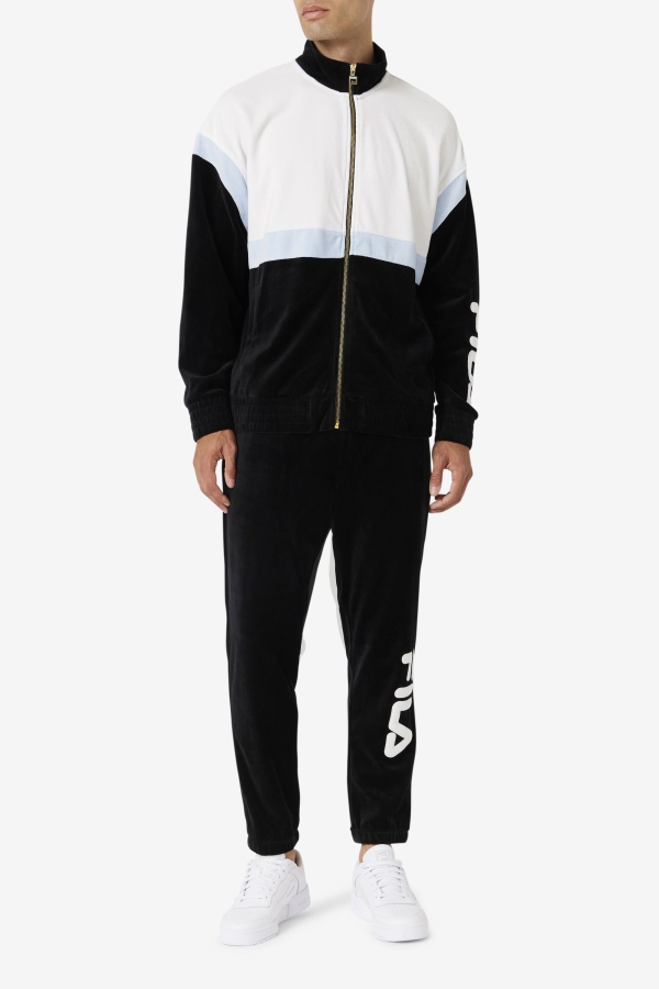 Black-White-Skyway Fila Mansur Velour Jacket