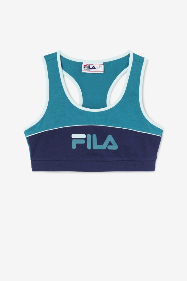 Deep Lake-Navy-Iced Aqua Kairi Bra Top Fila