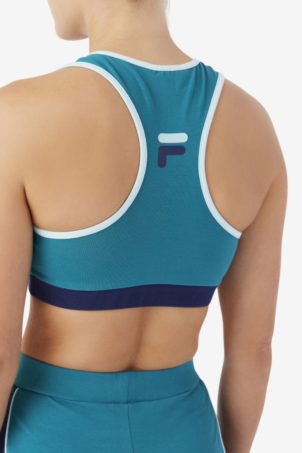 Deep Lake-Navy-Iced Aqua Kairi Bra Top Fila