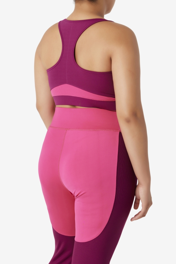 Magenta Purple-Bright Pink Fila Uplift Racerback Sports Bra
