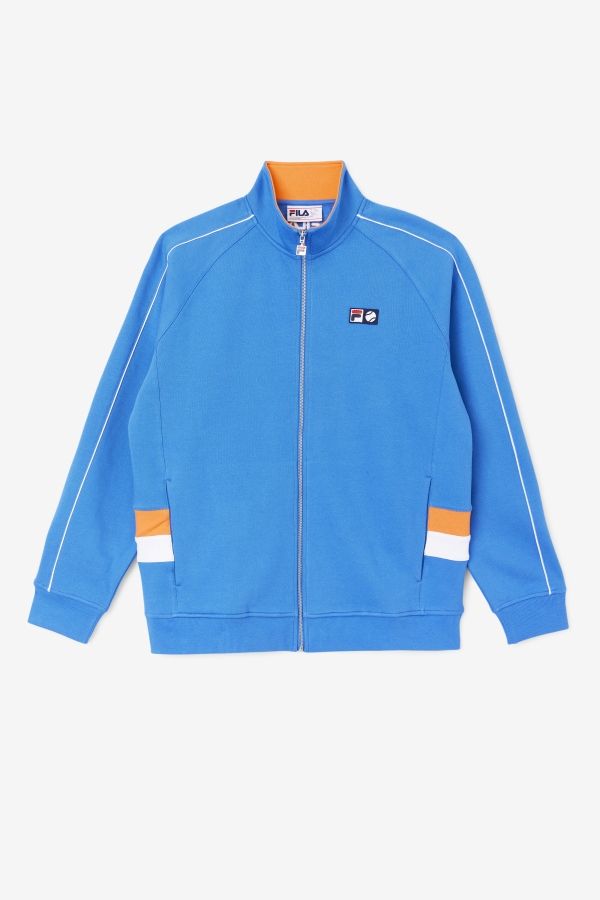 Strong Blue-White-Coral Rose Sutton Track Jacket Fila