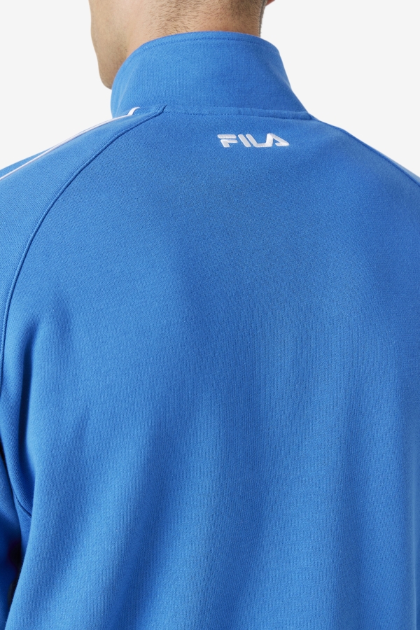 Strong Blue-White-Coral Rose Sutton Track Jacket Fila