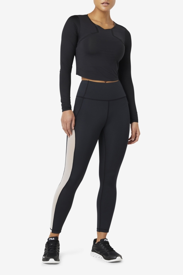 Fila Black-White Forza Contrast 7-8 Leggings