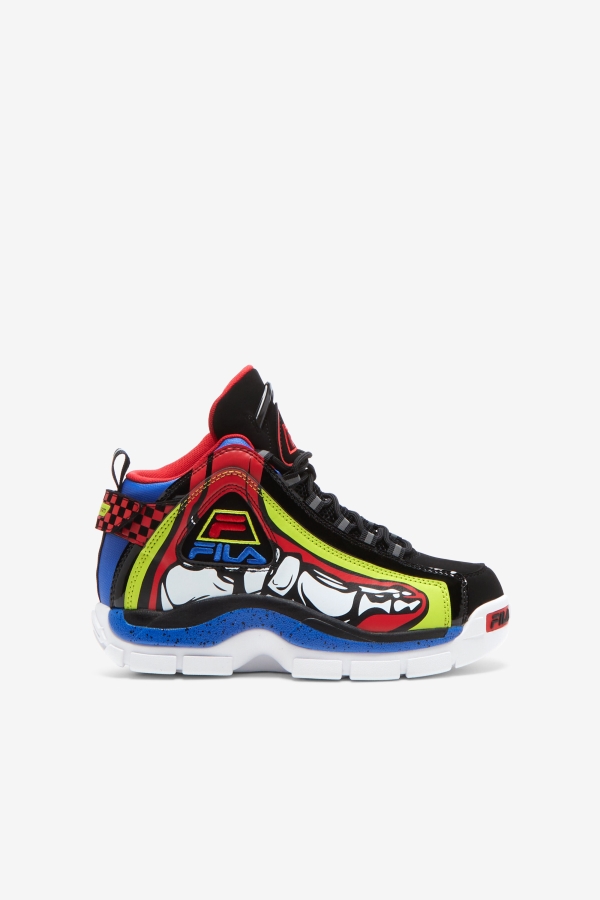 Big Kids' Grant Hill 2 Racing White-Lime Punch-Blue Fila