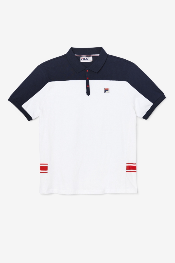 mivvi Polo Fila White-Navy-Red