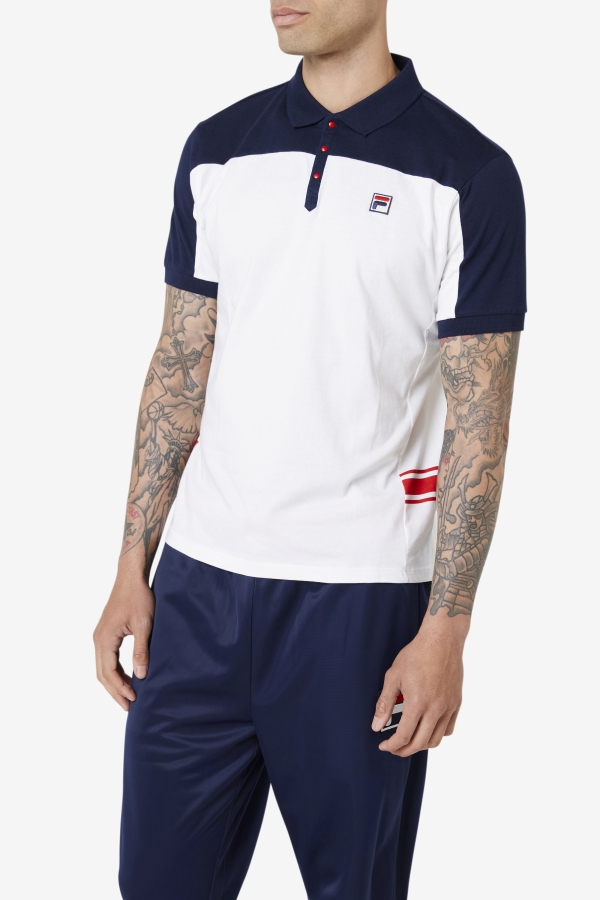 mivvi Polo Fila White-Navy-Red