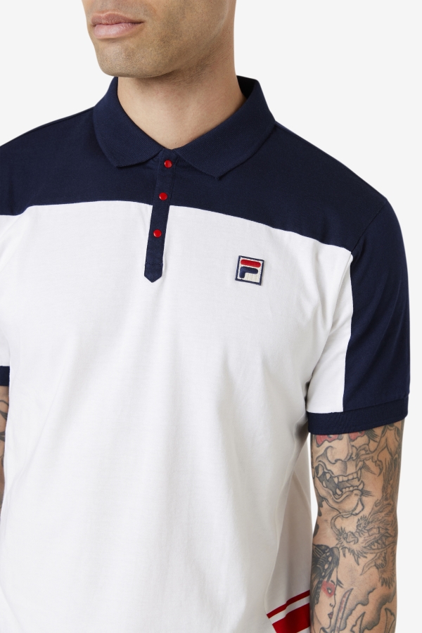 mivvi Polo Fila White-Navy-Red