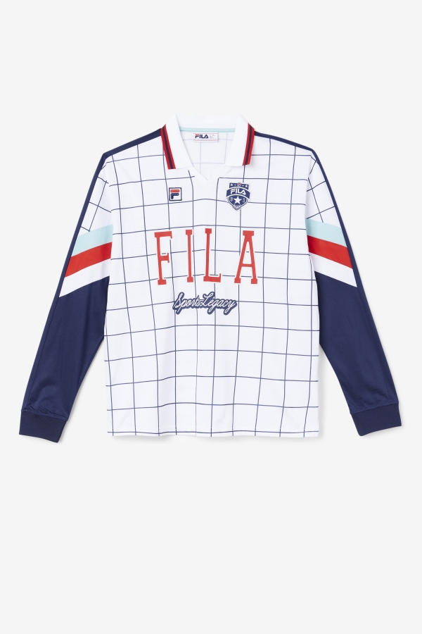 Fila Kay Goalie Jersey White-Canal Blue-Red
