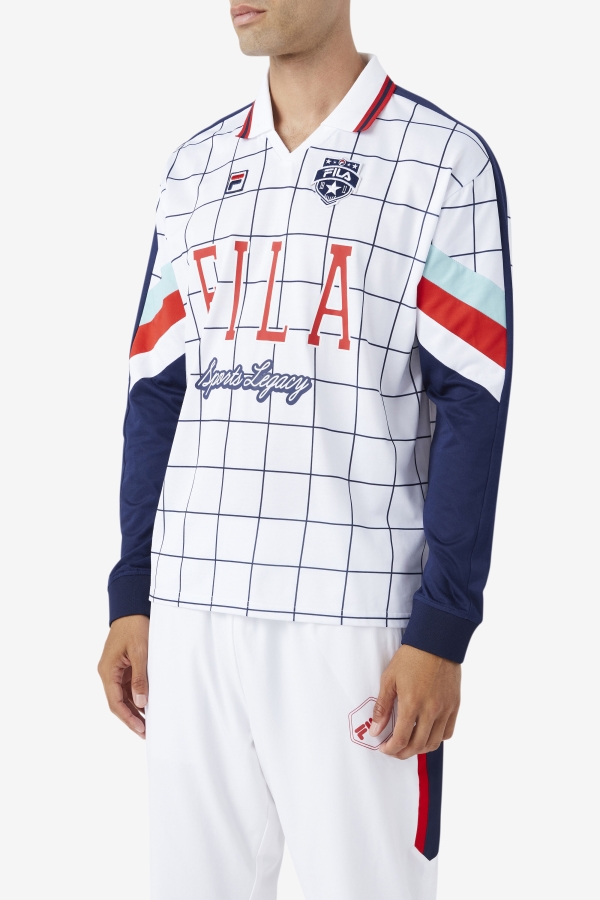 Fila Kay Goalie Jersey White-Canal Blue-Red