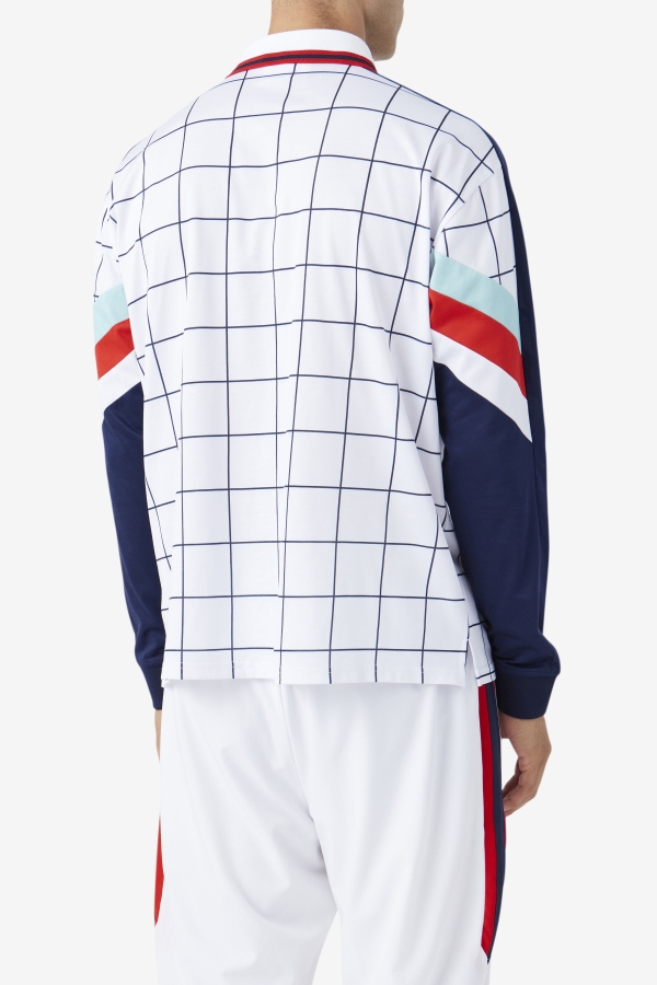 Fila Kay Goalie Jersey White-Canal Blue-Red