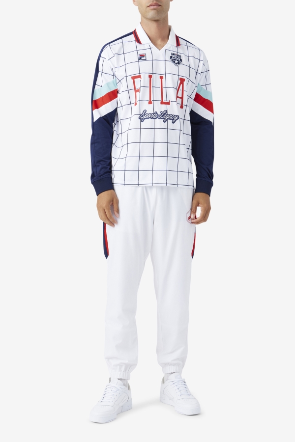 Fila Kay Goalie Jersey White-Canal Blue-Red