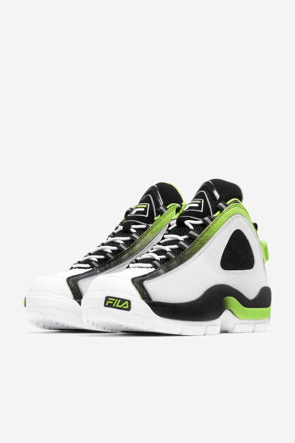 Men\'s Grant Hill 2 Fila White-Black-Acid Lime