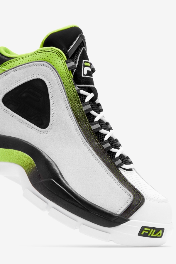Men\'s Grant Hill 2 Fila White-Black-Acid Lime