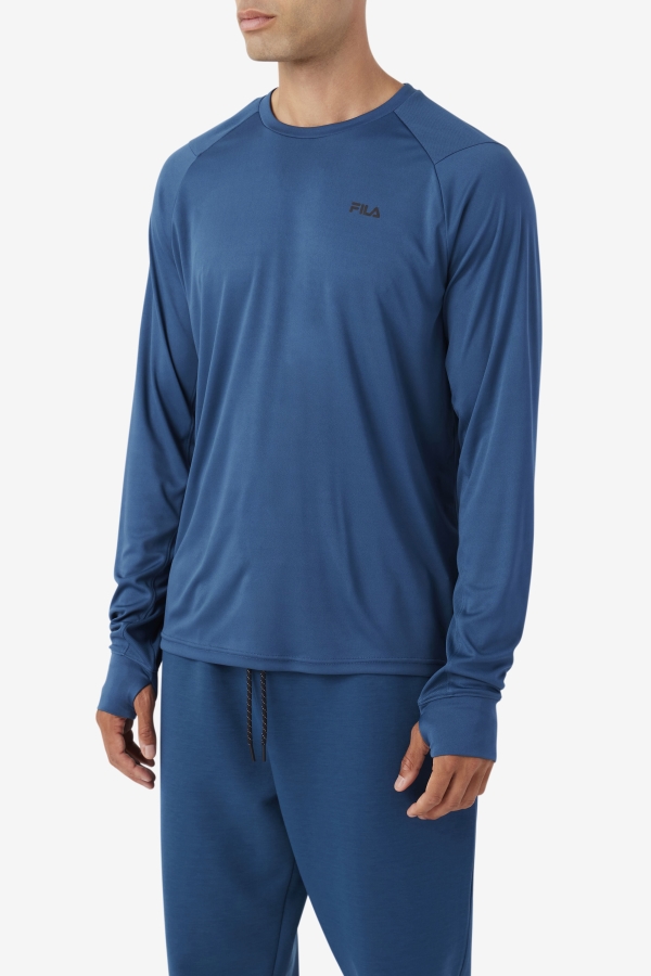 Fila Jazam Long Sleeve Crew Majolica Blue-Black