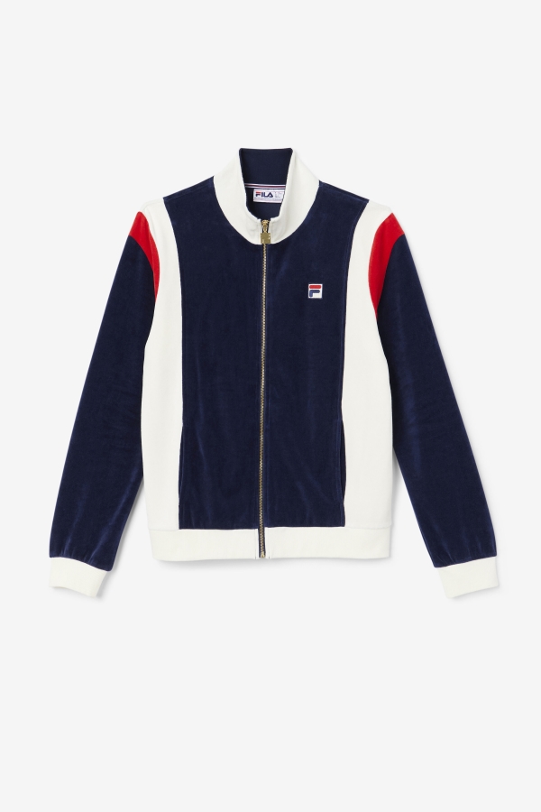 Navy-Egret-Red Floyd Velour Jacket Fila