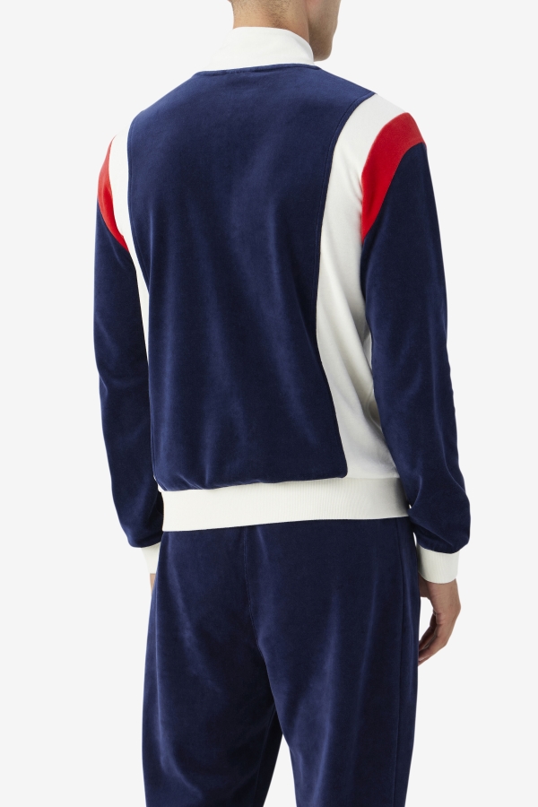 Navy-Egret-Red Floyd Velour Jacket Fila