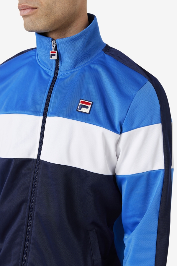 Strong Blue-Navy-White Assembly Track Jacket Fila