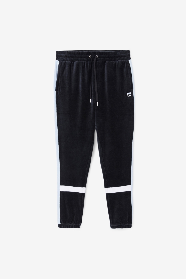 Ravid Velour Pant Fila Black-Skyway-White