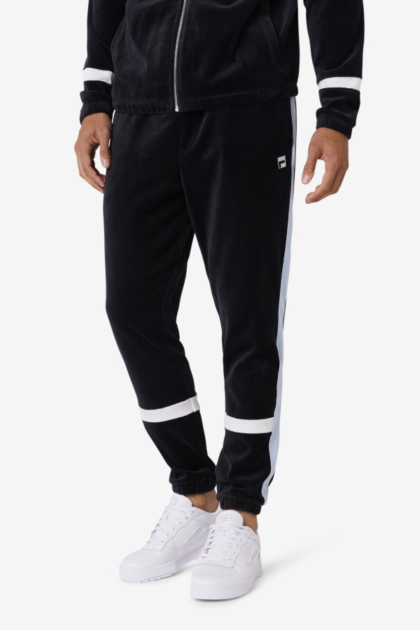 Ravid Velour Pant Fila Black-Skyway-White