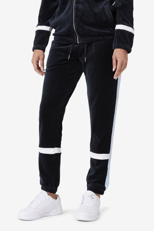 Ravid Velour Pant Fila Black-Skyway-White