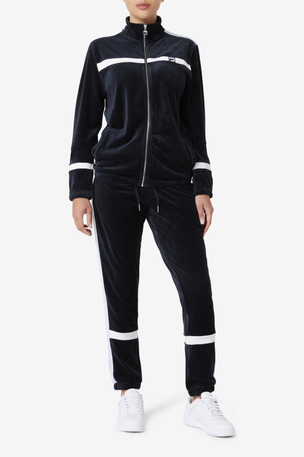 Ravid Velour Pant Fila Black-Skyway-White