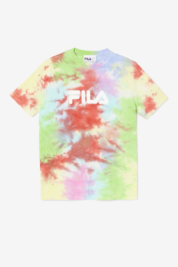Fila Alivia Tie Dye Tee Green-White-Periwinkle-Red