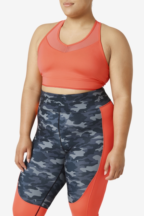 Fila Uplift Racerback Bra Top Hot Coral