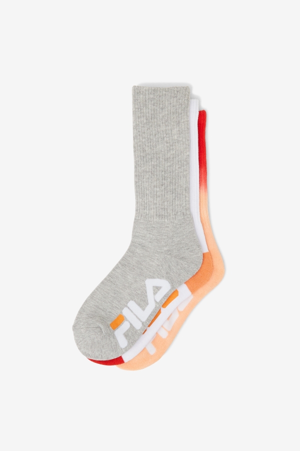 Women\'s Dip Dye Crew Sock 3-Pack Peach Fila