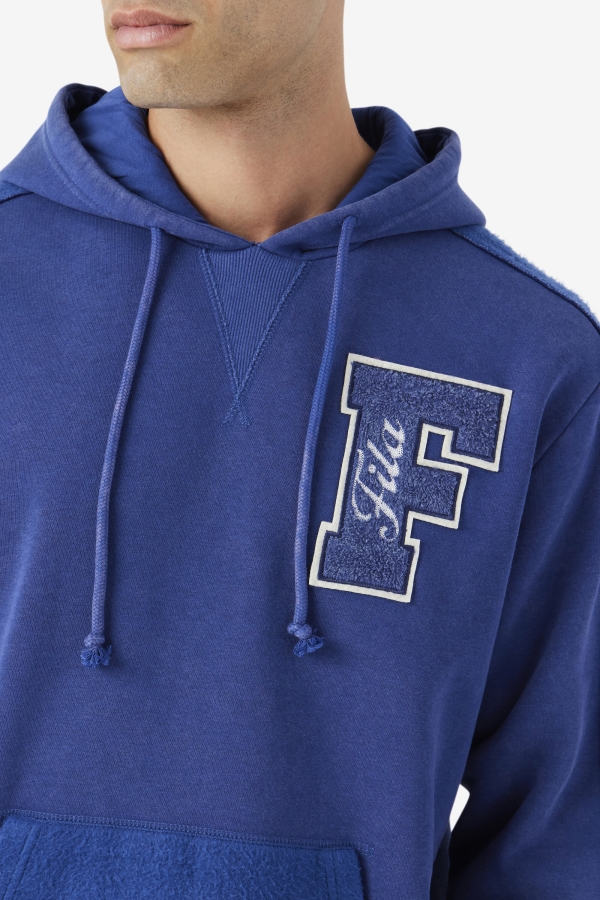 Bryson Vintage Wash Hoodie Fila Blue-Gardenia