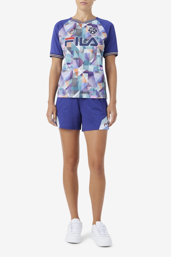 Blue-Ether-White Oeakleigh Shorts Fila
