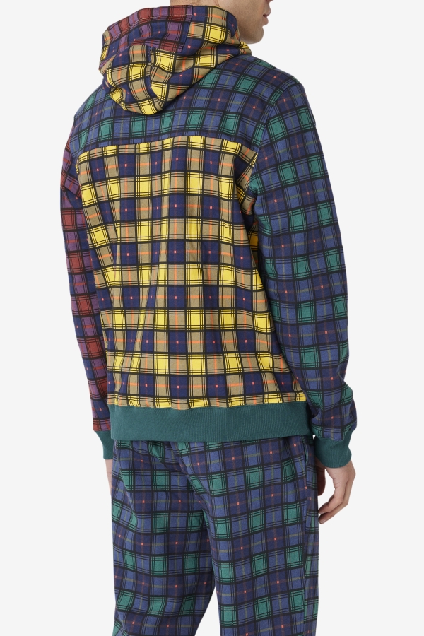 June Bug-Rhubarb-Navy Dorm Plaid Hoodie Fila