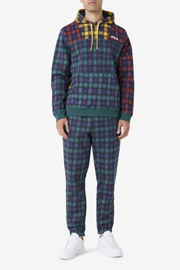 June Bug-Rhubarb-Navy Dorm Plaid Hoodie Fila
